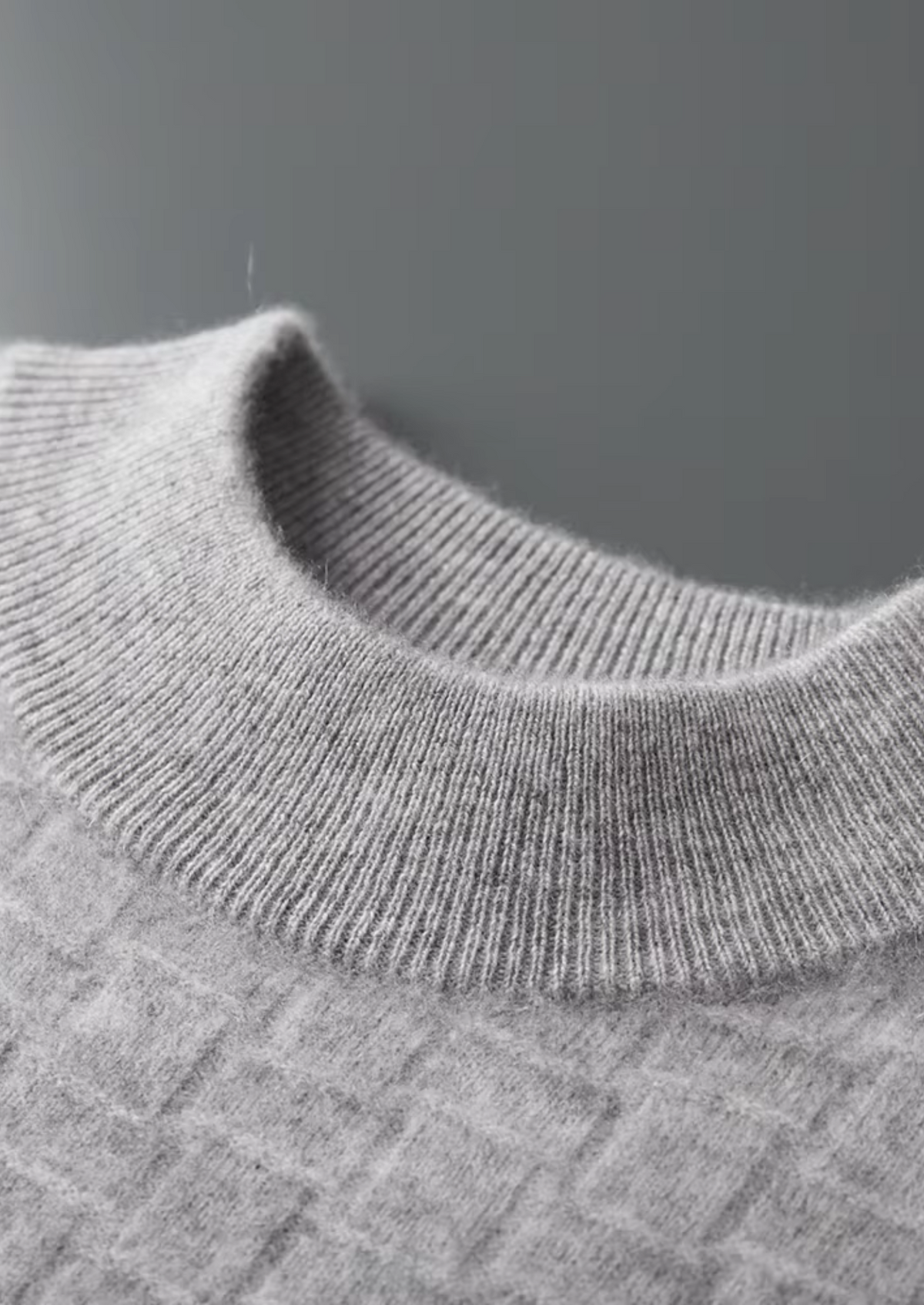Pure Extra-Fine Merino Wool Textured Mockneck | Auremmont