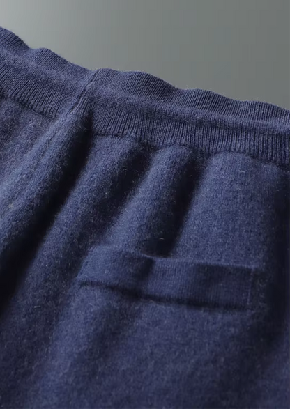 Premium Cashmere Navy Blue Milano Leisure Set | Auremmont