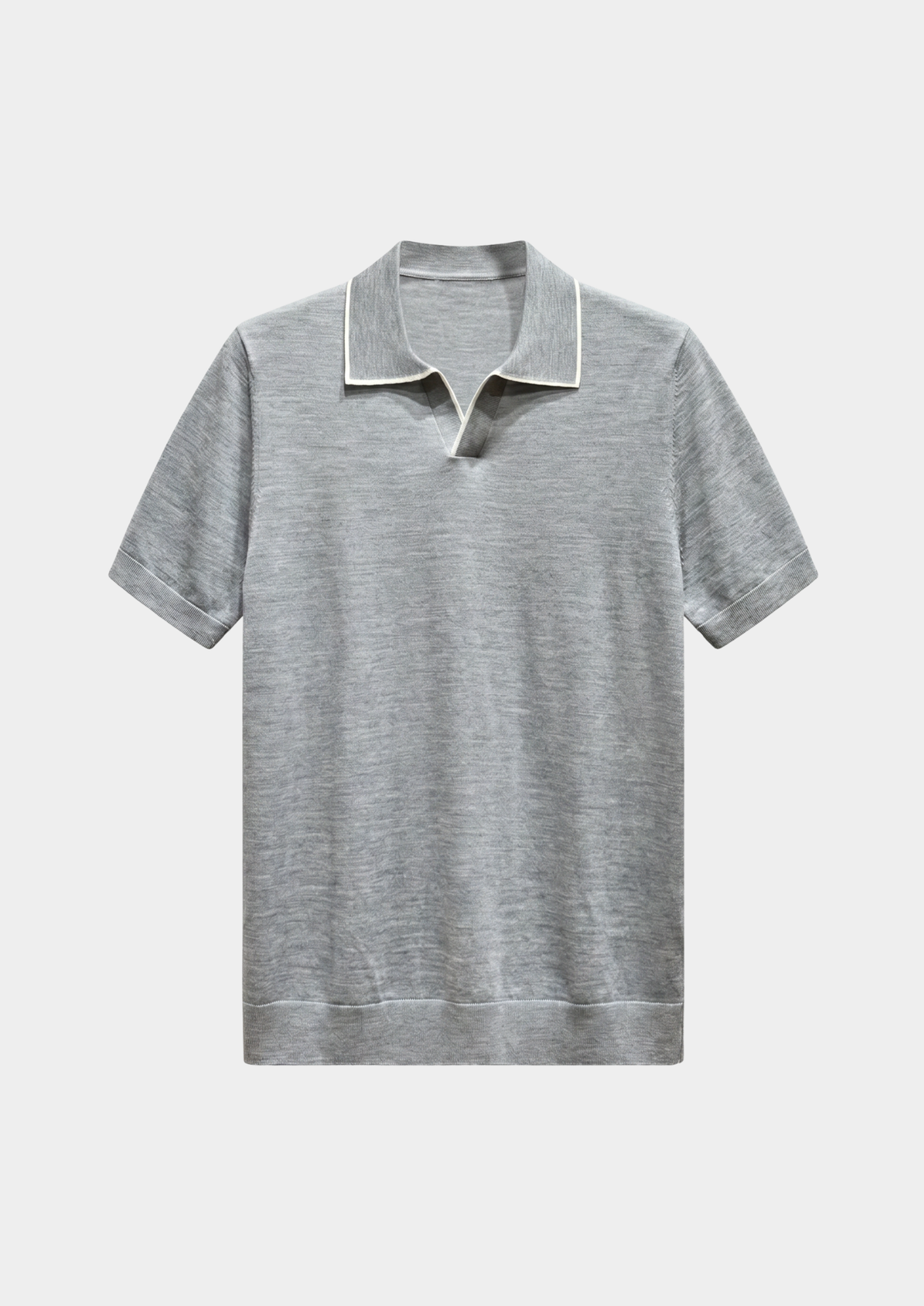 Ellis Light Gray Lightweight Polo Shirt | Auremmont
