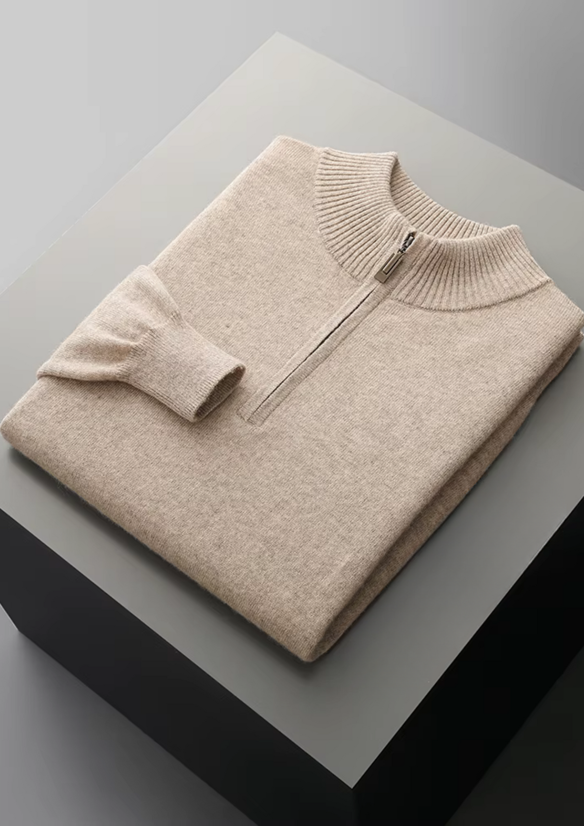 Pure Extra-Fine Merino Wool Half Zip Sweater | Auremmont