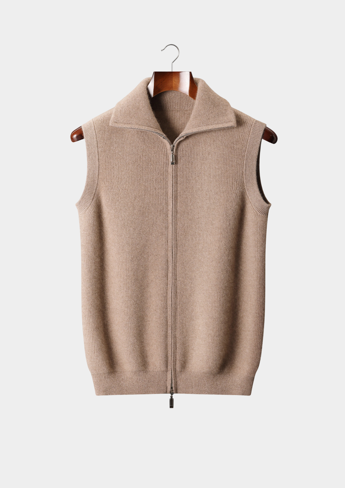 Pure Cashmere Beige Body Warmer Vest | Auremmont