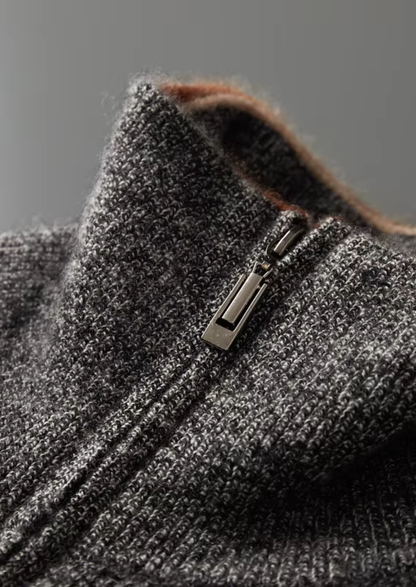 Pure Cashmere Striped Zip Cardigan | Auremmont