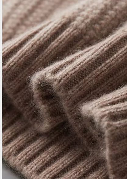 Pure Cashmere Beige Heavyweight Crewneck | Auremmont
