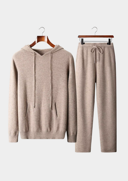 Pure Extra-Fine Merino Wool Beige Savro Set | Auremmont
