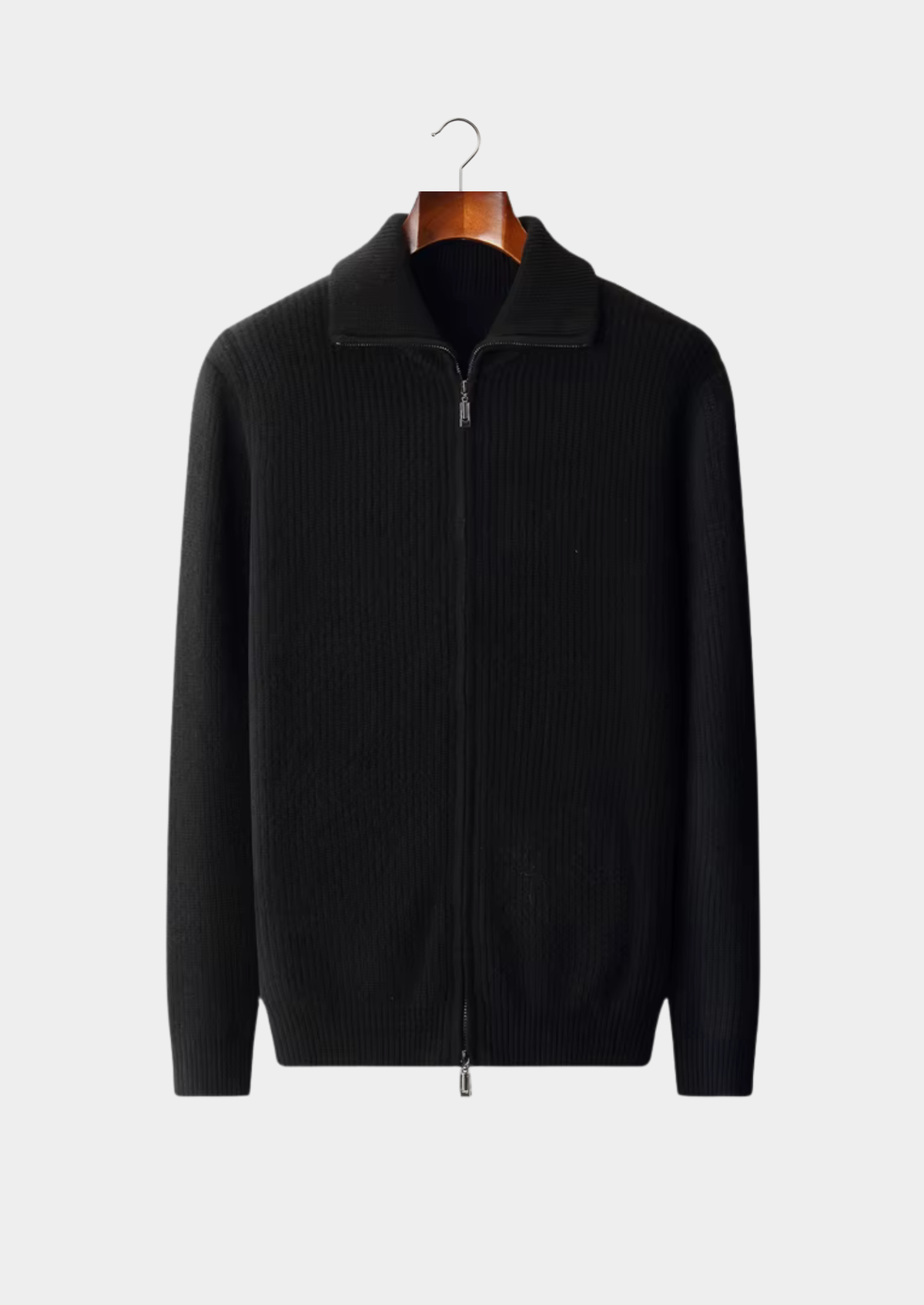 Pure Extra-Fine Merino Wool Funnel Neck Dual Zip Cardigan | Auremmont
