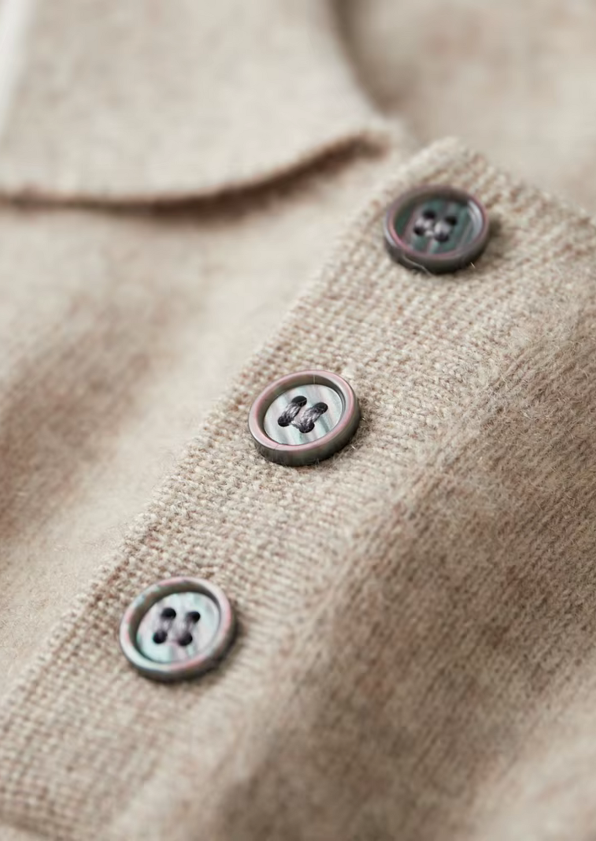 Premium Cashmere Two Tone Button Polo | Auremmont