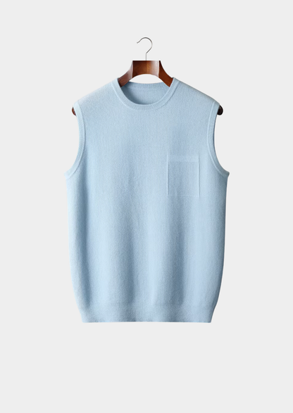 Pure Extra-Fine Merino Wool Crewneck Vest | Auremmont