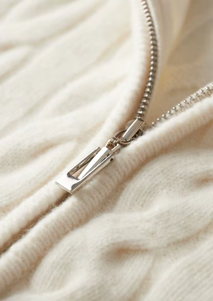 Pure Extra-Fine Merino Wool Dual-Zip Cable Cardigan | Auremmont