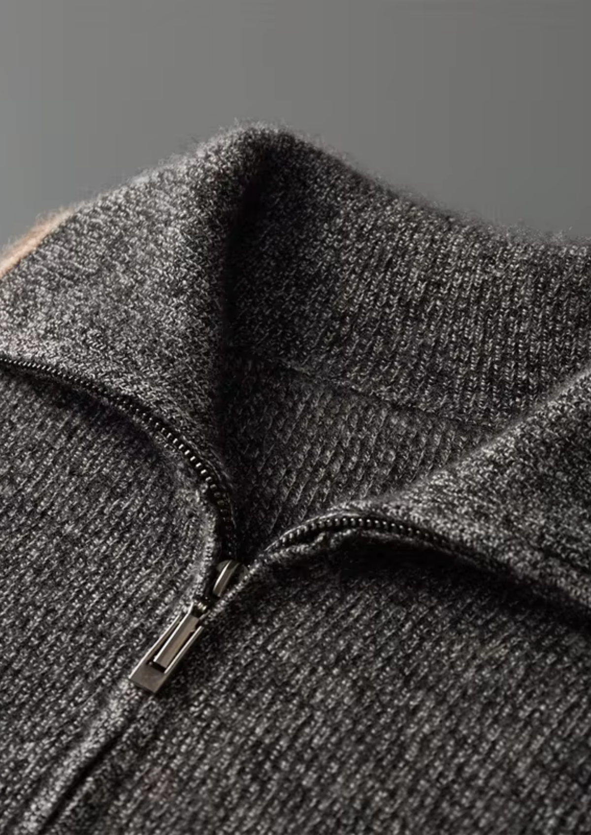 Pure Cashmere Striped Zip Cardigan | Auremmont