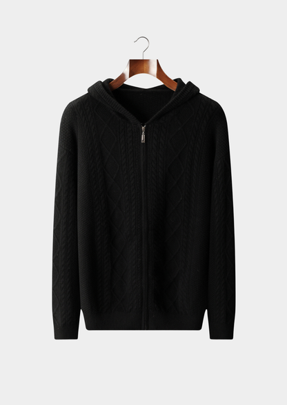 Pure Extra-Fine Merino Wool Wintertime Zipper Hoodie | Auremmont
