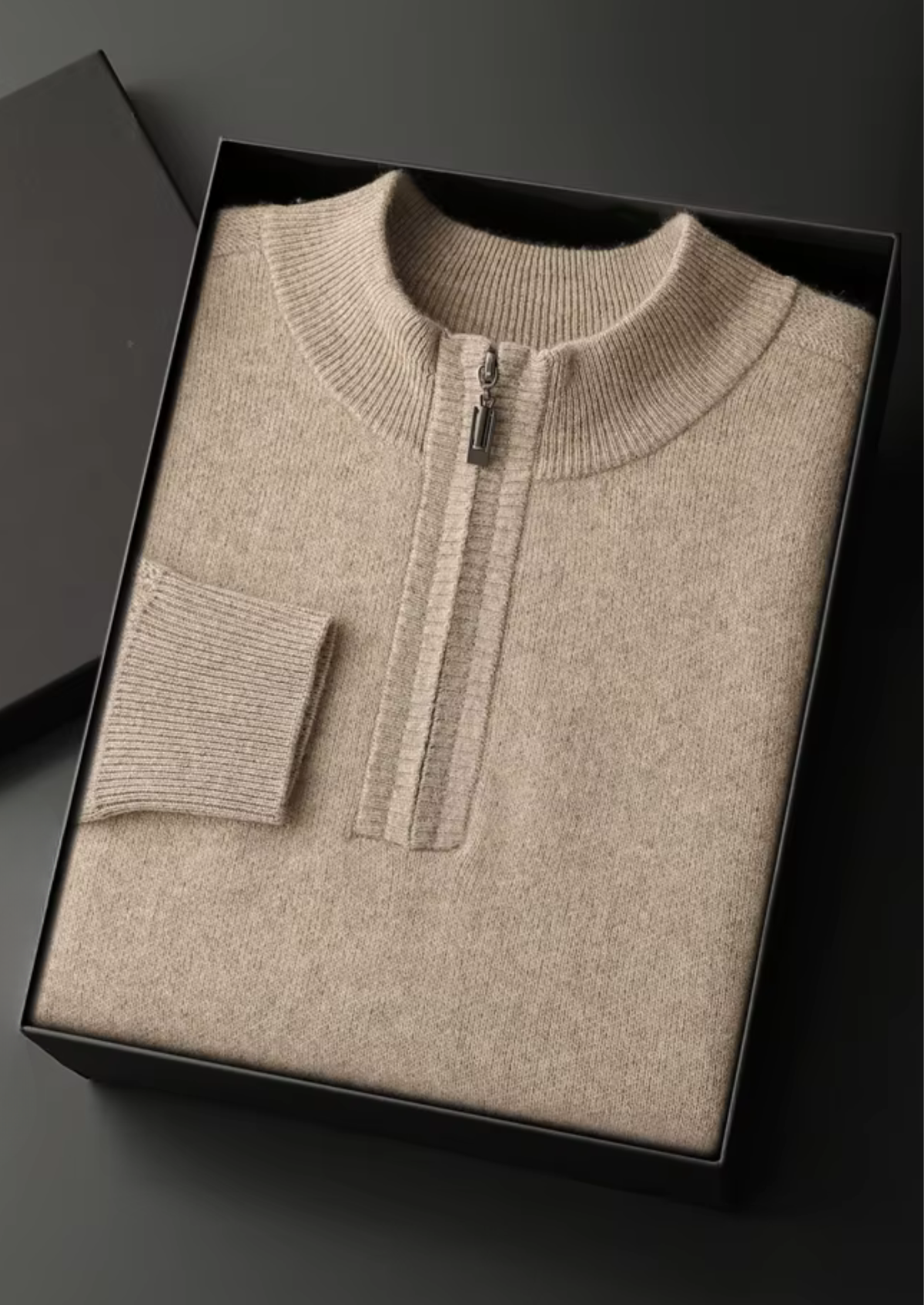 Premium Cashmere Essential Half-Zip Sweater | Auremmont