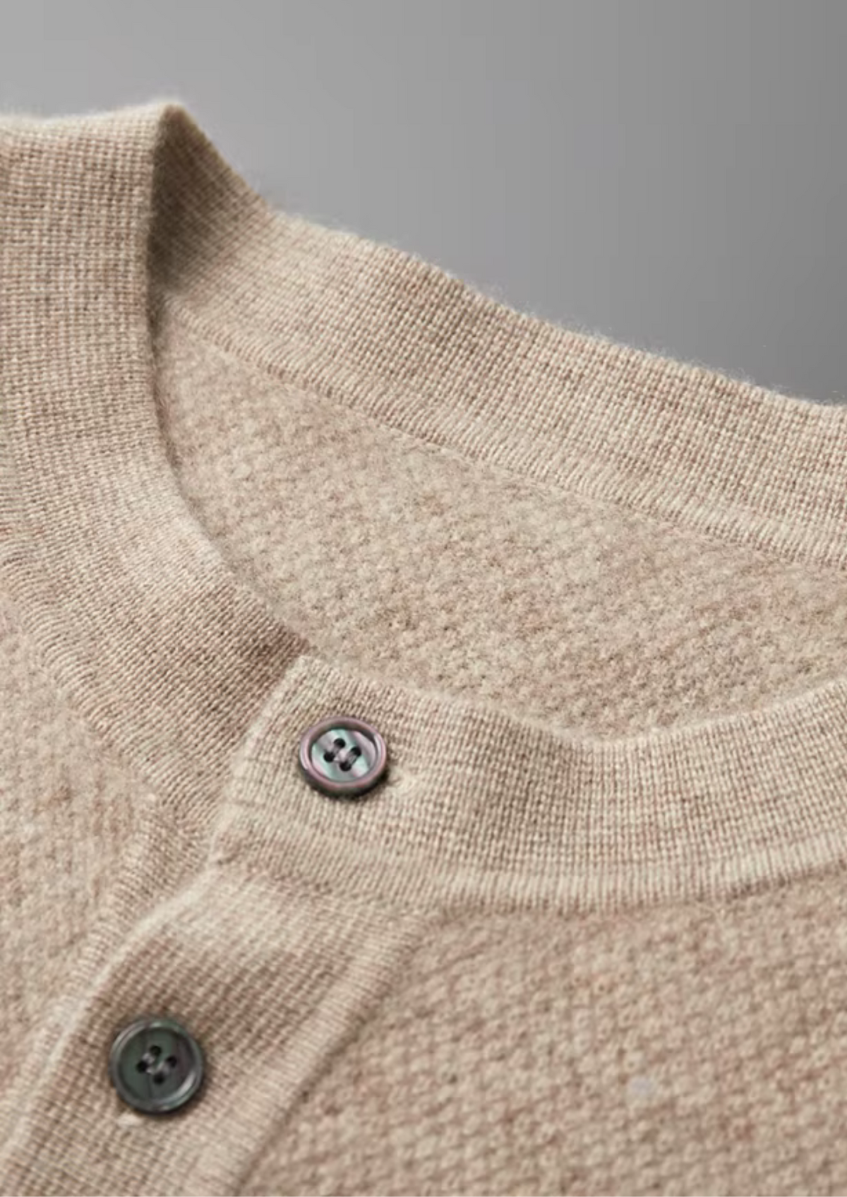 Premium Cashmere Classic Henley Sweater | Auremmont