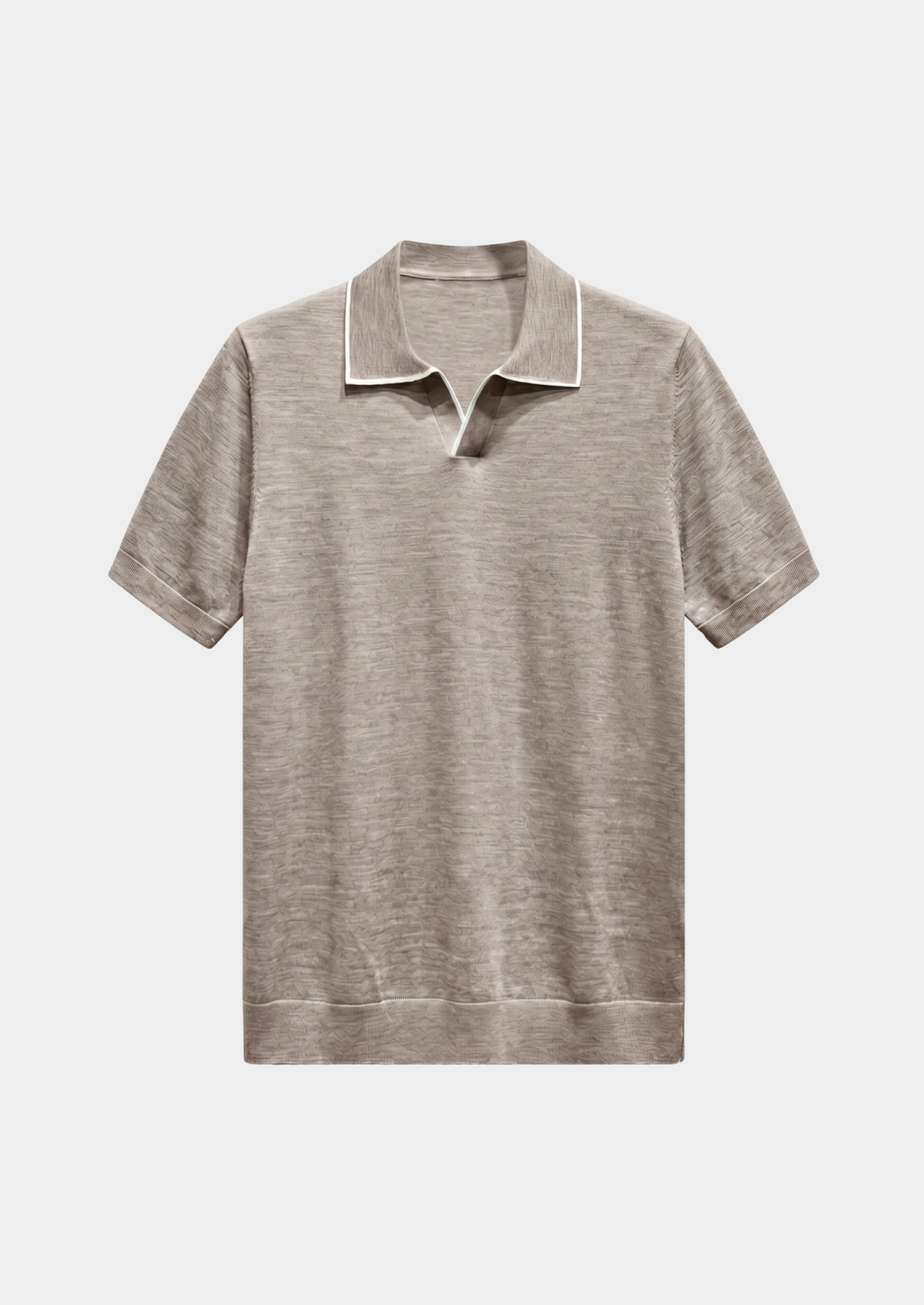Ellis Beige Lightweight Polo Shirt | Auremmont