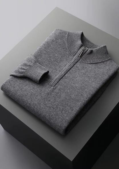 Pure Extra-Fine Merino Wool Half Zip Sweater | Auremmont
