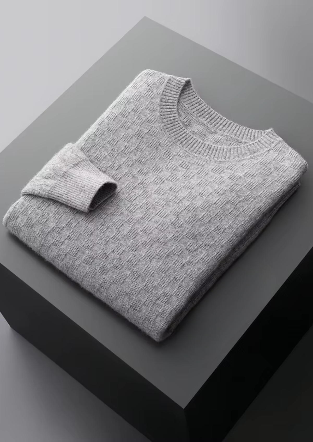 Premium Cashmere Textured Crewneck | Auremmont