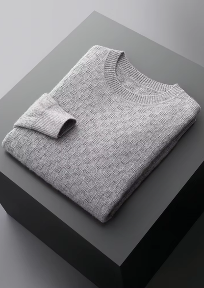 Premium Cashmere Textured Crewneck | Auremmont