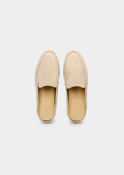 Ivory Marina Suede Slipper | Auremmont