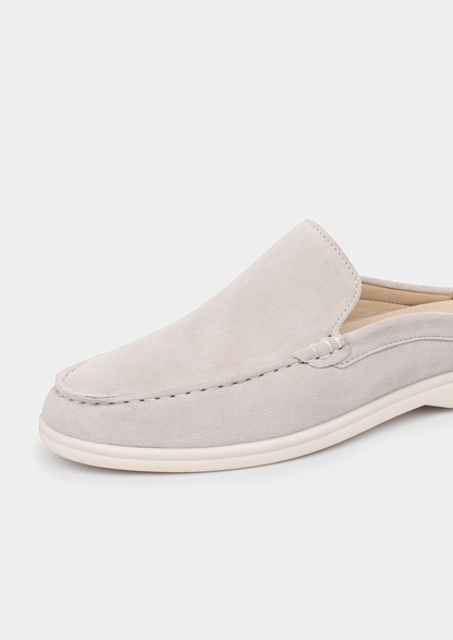 Light Gray Marina Suede Slipper | Auremmont