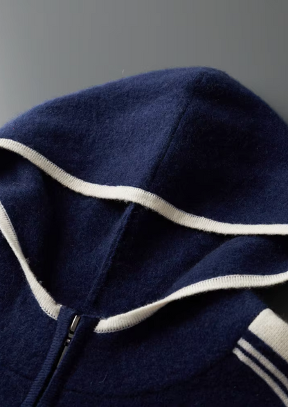 Pure Extra-Fine Merino Wool Navy Blue Damien Set | Auremmont