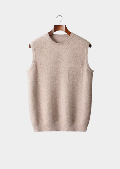 Pure Extra-Fine Merino Wool Crewneck Vest | Auremmont