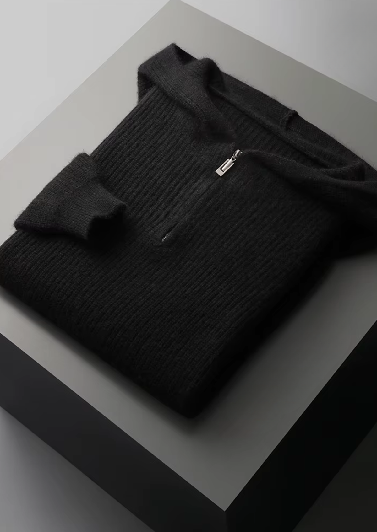 Pure Extra-Fine Merino Wool Half Zipper Hoodie | Auremmont