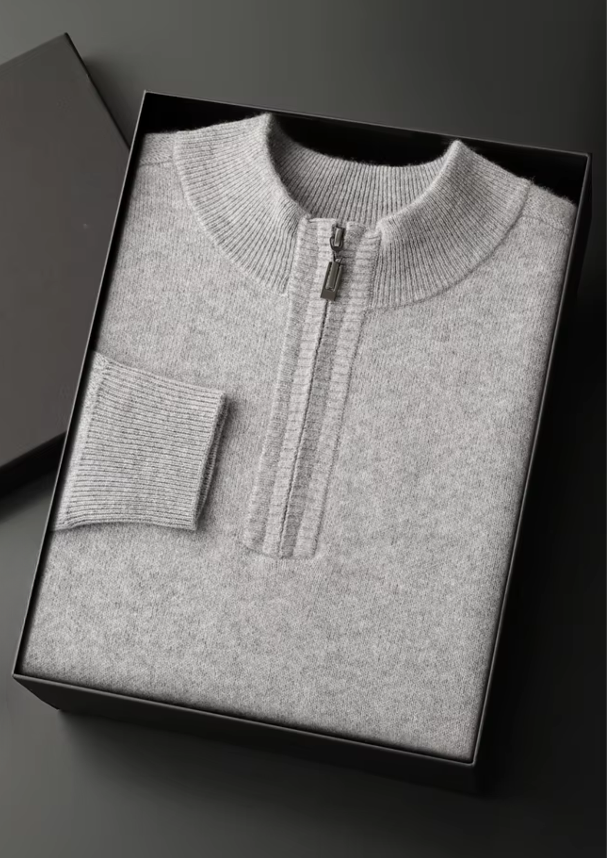Premium Cashmere Essential Half-Zip Sweater | Auremmont