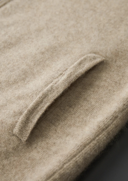 Premium Cashmere Zip Polo Cardigan | Auremmont