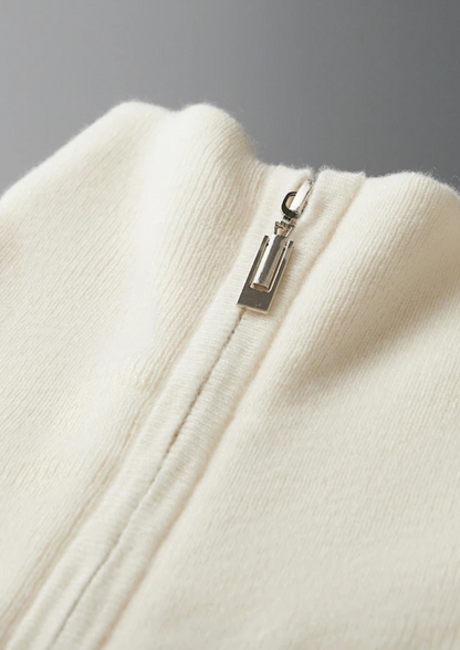 Premium Cashmere Ribbed Half-Zip Sweater | Auremmont