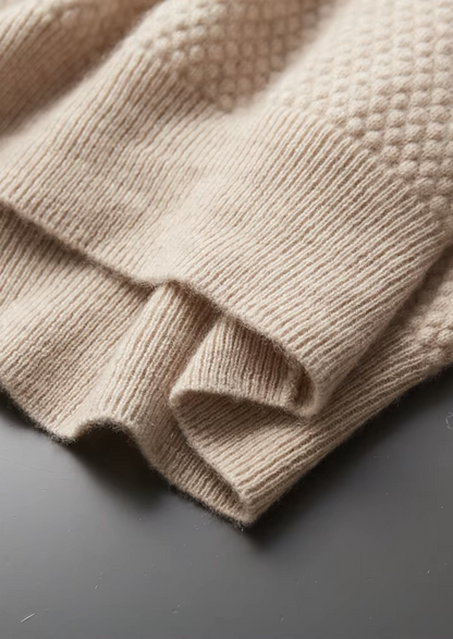 Premium Cashmere Textured Sweater Polo | Auremmont