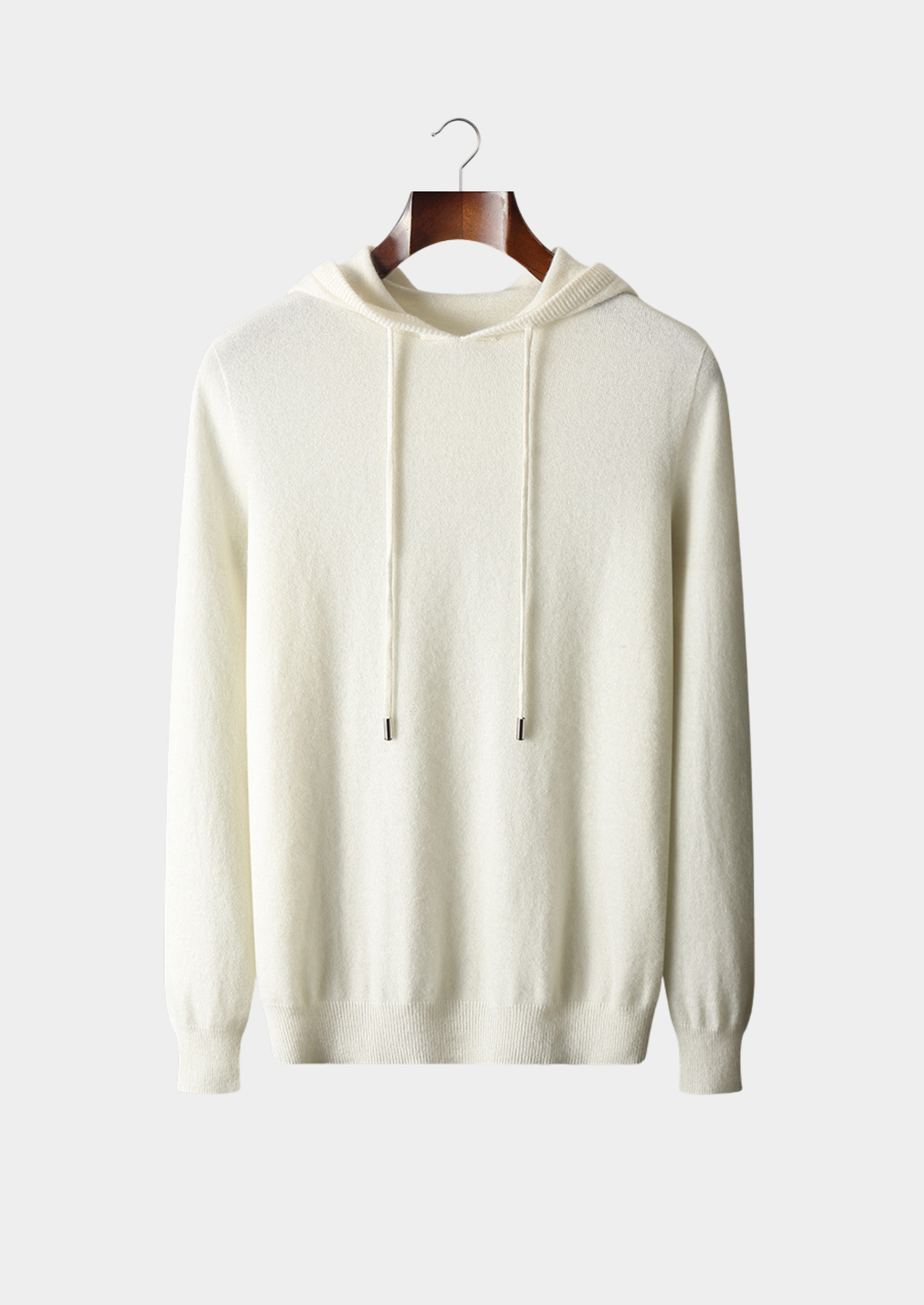 Pure Extra-Fine Merino Wool Ivory Leisure Hoodie | Auremmont