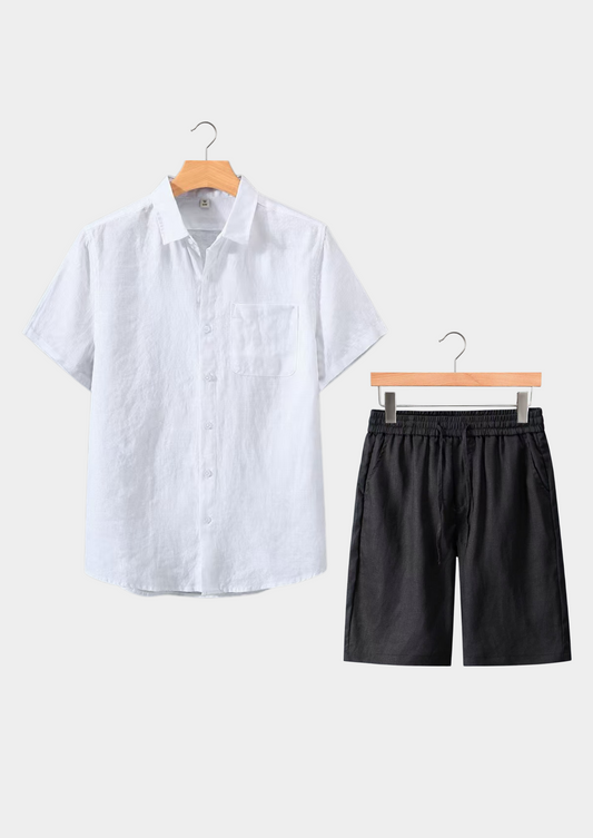 Dolcevita Shortsleeve Summer Set - White/black | Auremmont