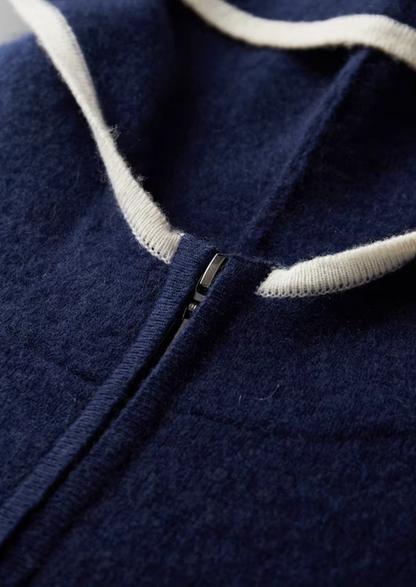 Pure Extra-Fine Merino Wool Navy Blue Damien Set | Auremmont