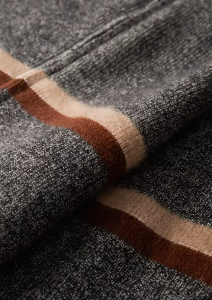 Pure Cashmere Striped Zip Cardigan | Auremmont