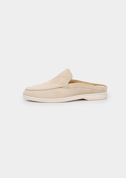 Ivory Marina Suede Slipper | Auremmont