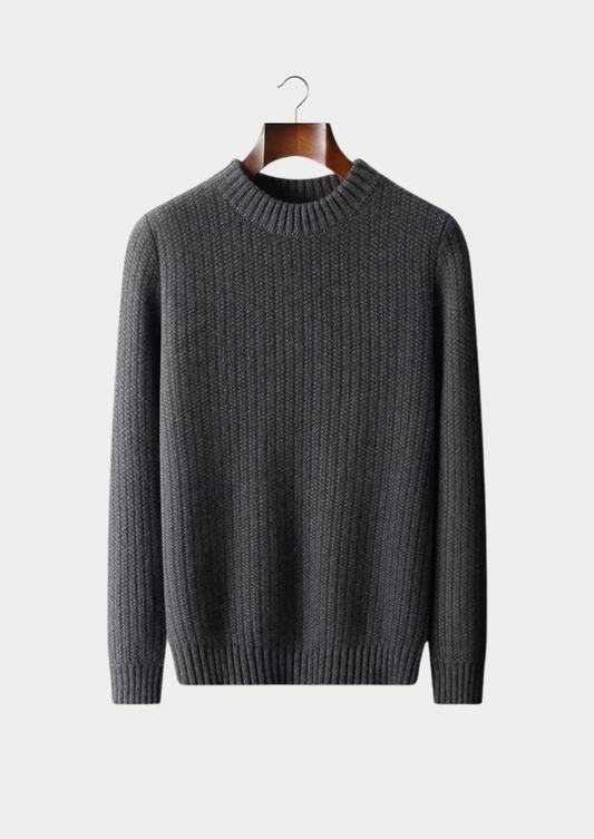 Pure Cashmere Dark Gray Heavyweight Crewneck | Auremmont