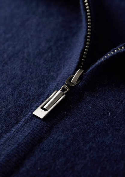 Pure Extra-Fine Merino Wool Navy Blue Damien Set | Auremmont