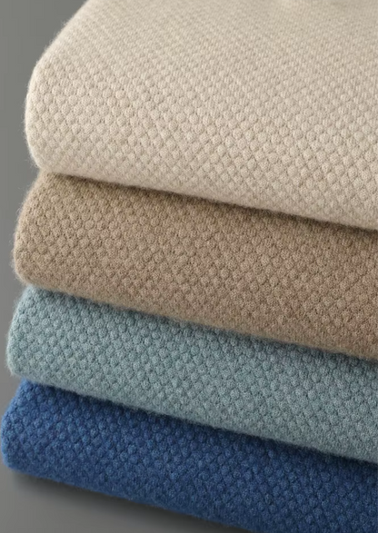Premium Cashmere Textured Sweater Polo | Auremmont