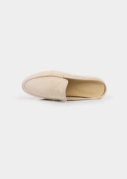 Ivory Marina Suede Slipper | Auremmont