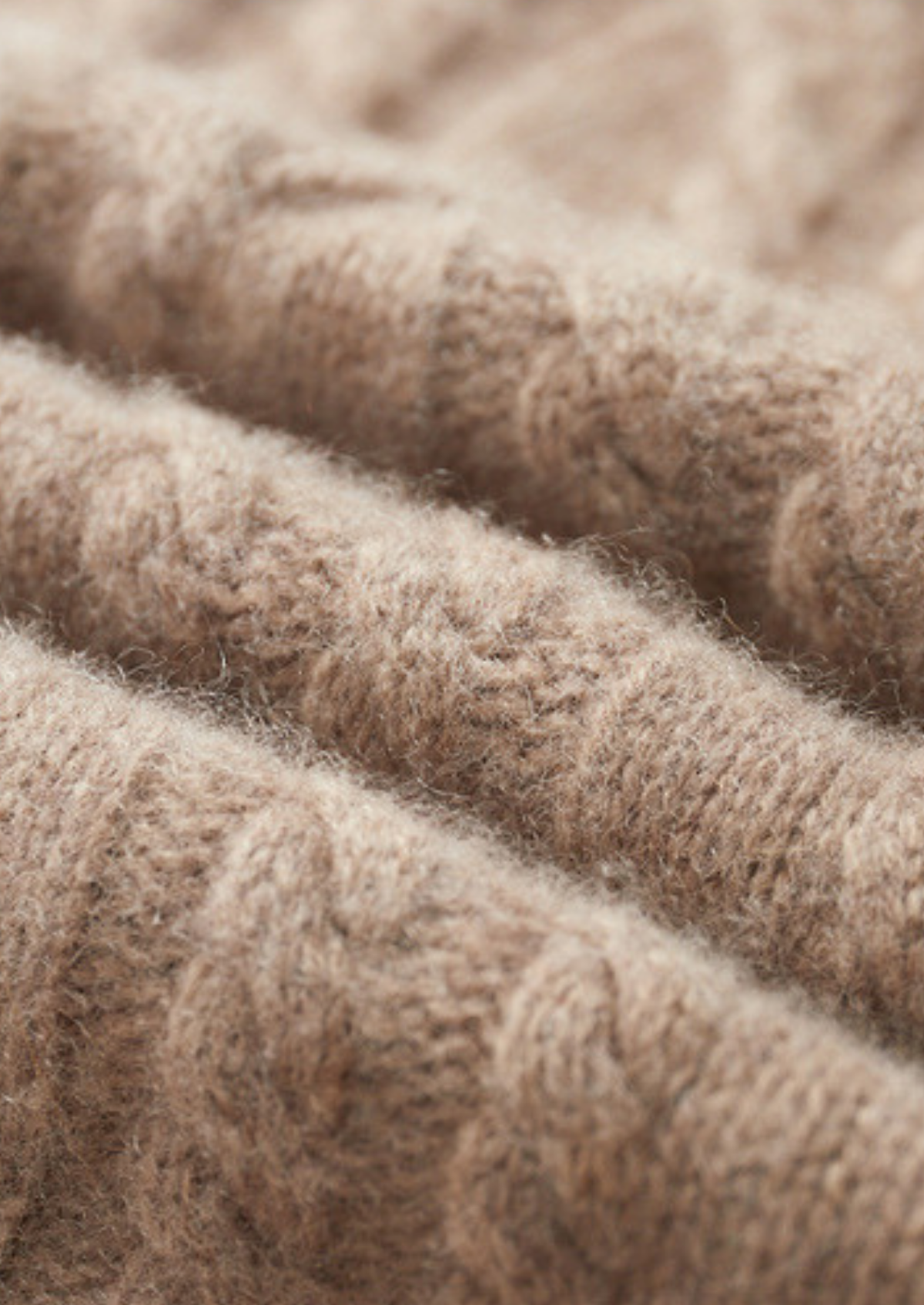 Pure Cashmere Beige Cable Half Zip Sweater | Auremmont