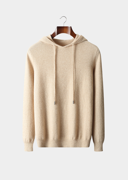 Pure Extra-Fine Merino Wool Sand Leisure Hoodie | Auremmont
