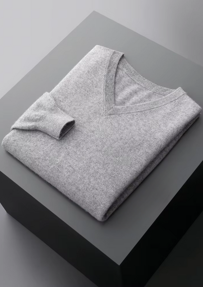 Pure Extra-Fine Merino Wool Classic V-Neck Sweater | Auremmont