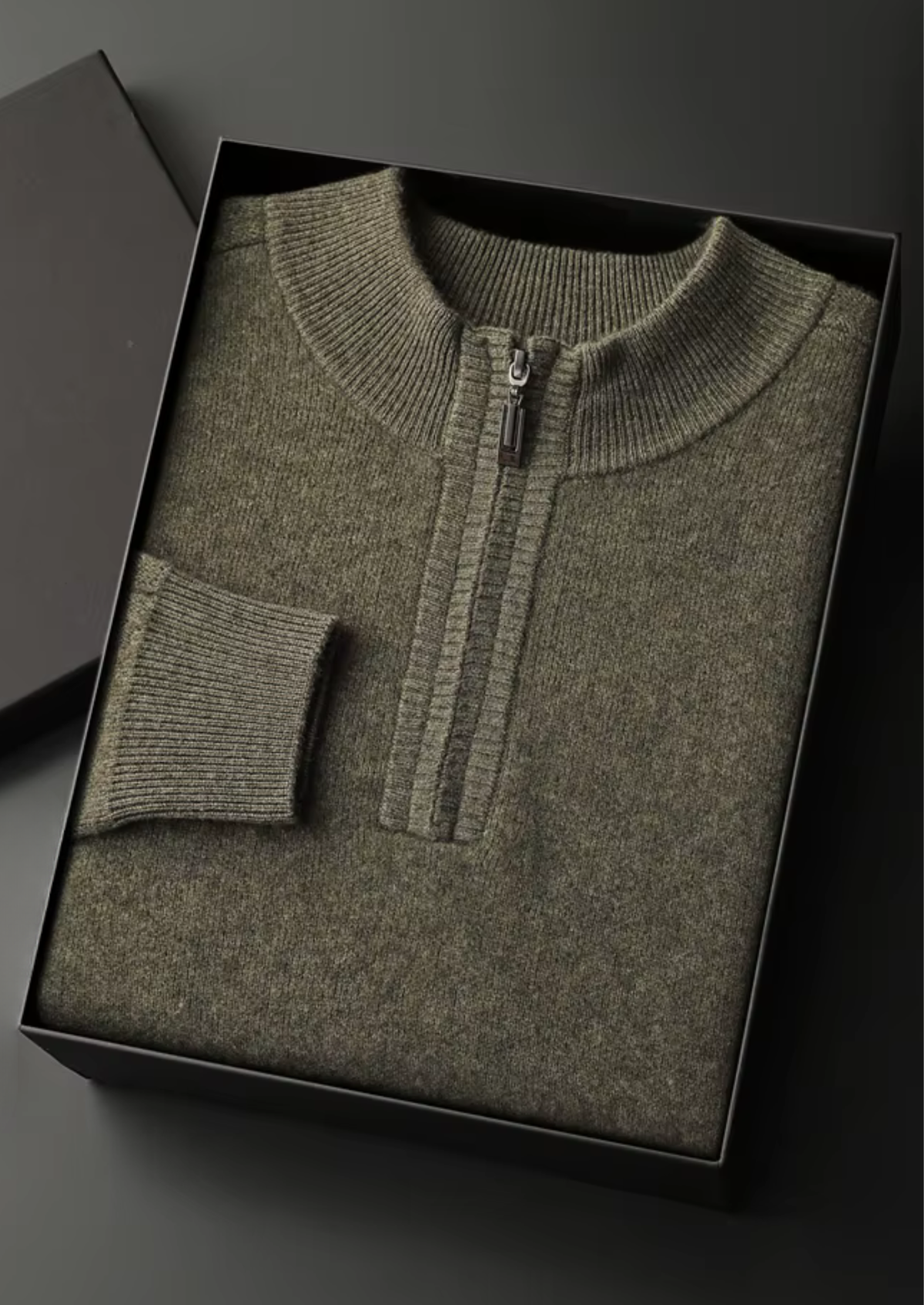 Premium Cashmere Essential Half-Zip Sweater | Auremmont