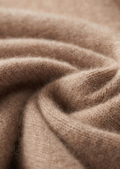 Pure Cashmere Beige Button Sweater | Auremmont