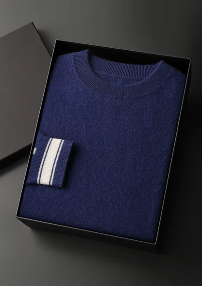 Premium Cashmere Navy Blue Vienna Leisure Set | Auremmont