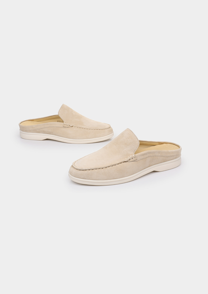 Ivory Marina Suede Slipper | Auremmont