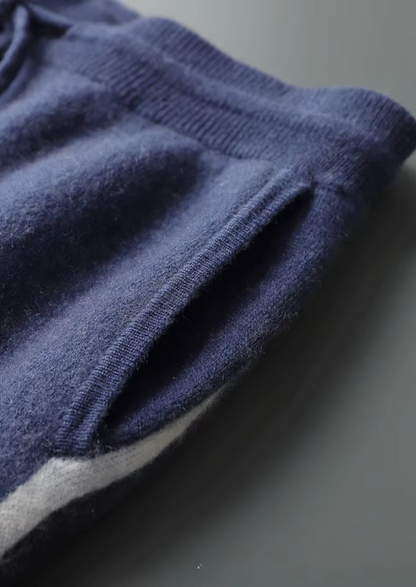 Premium Cashmere Navy Blue Milano Leisure Set | Auremmont