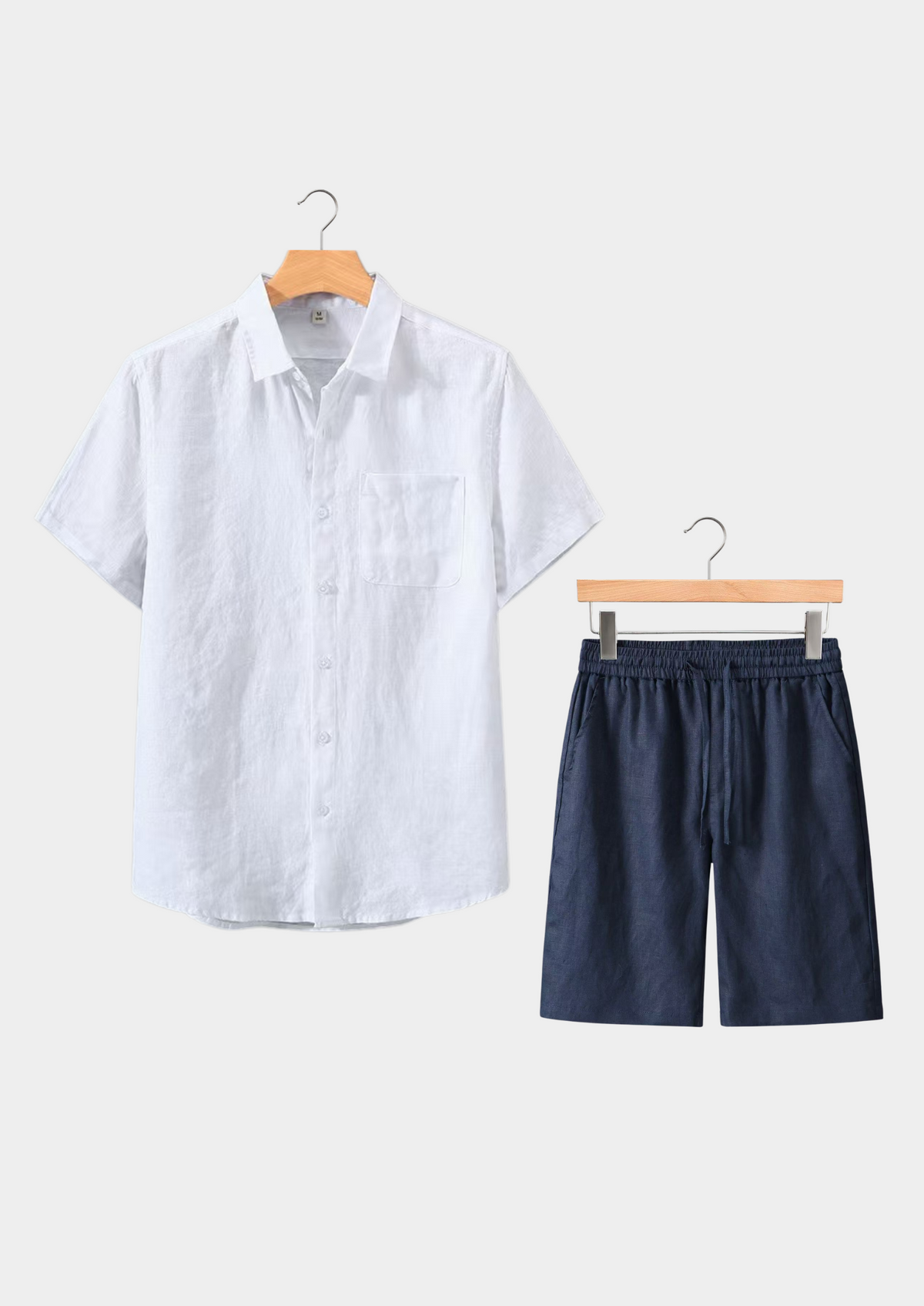 Dolcevita Shortsleeve Summer Set - White/navy | Auremmont