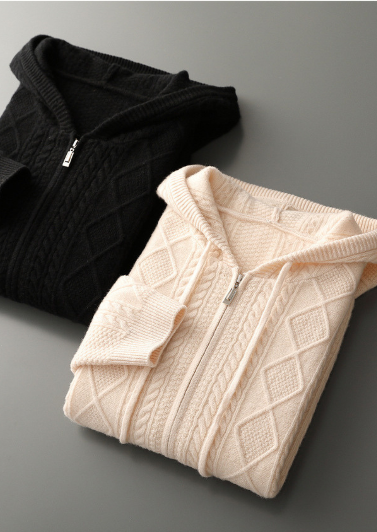 Pure Extra-Fine Merino Wool Wintertime Zipper Hoodie | Auremmont