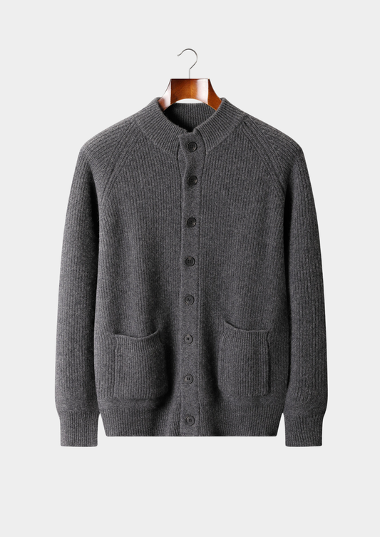 Pure Cashmere Dark Gray Button Overshirt | Auremmont