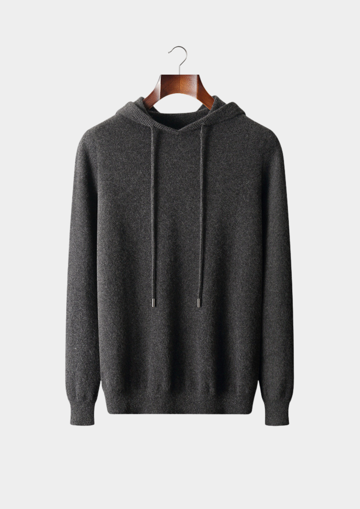 Pure Extra-Fine Merino Wool Dark Gray Leisure Hoodie | Auremmont